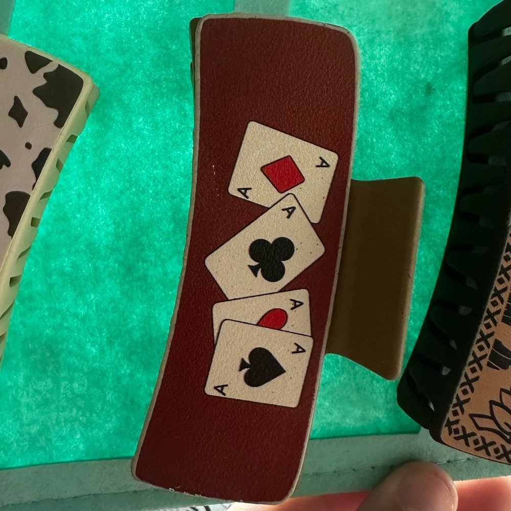 Stylish Hair Clip with Playing Card Design